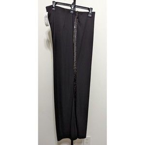 Ralph Lauren Women's Plus Black Tuxedo Stripe Sequin Pants Pull On Size 3X $120